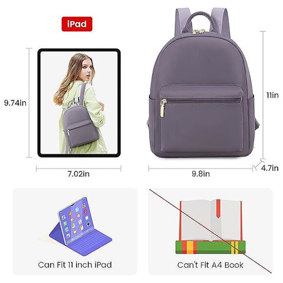 Mini Backpack for Women Light Weight Small , Purple-grey - Picture 5 of 6